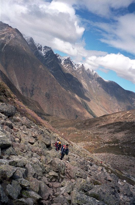 10 Climbing Steep Rocky Trail Between Dhampu And Camp Below Shao La  Tibet